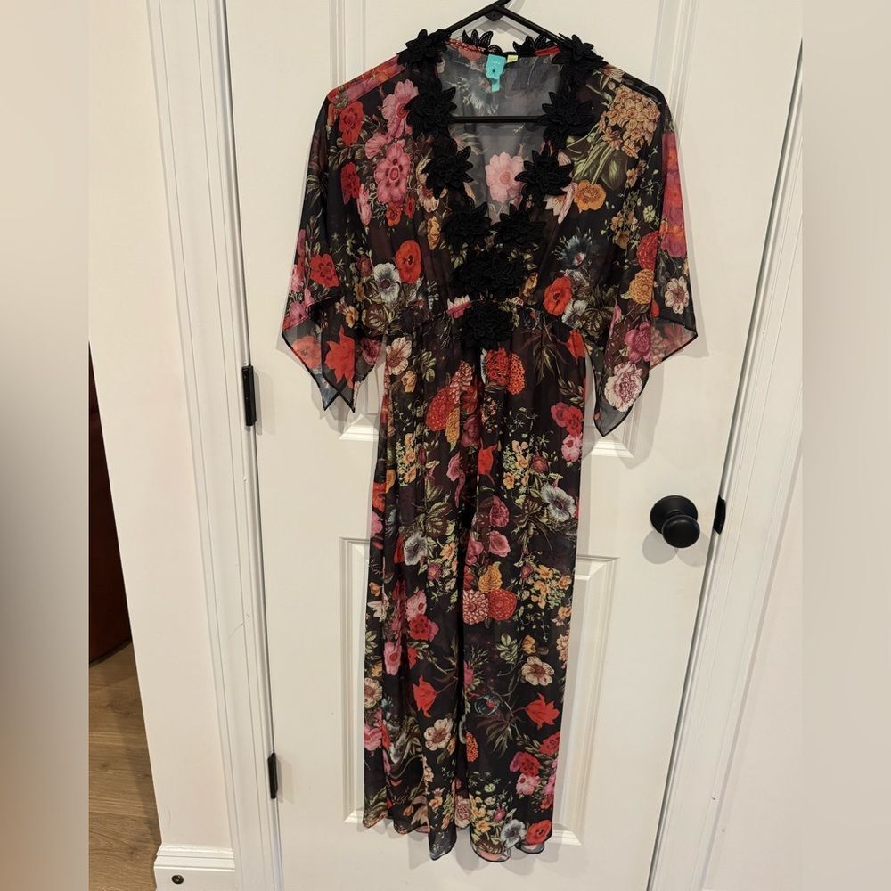FARM Rio Anthropologie Laina Floral Maxi Dress